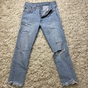 Levi Strauss 501 S High Rise Skinny Distressed Jeans - Size 26